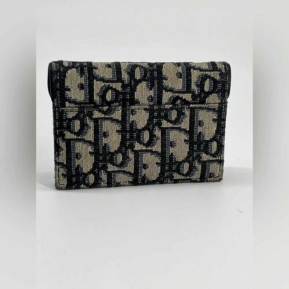 Cristian Dior Oblique Saddle Card Holder Wallet